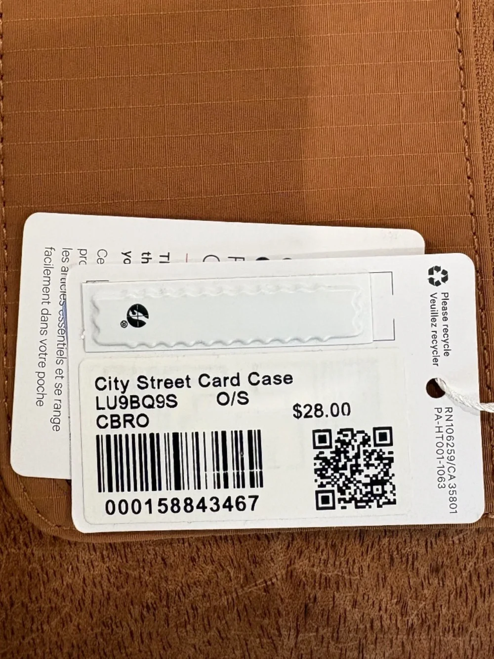 Lululemon city street card case chestnut brown